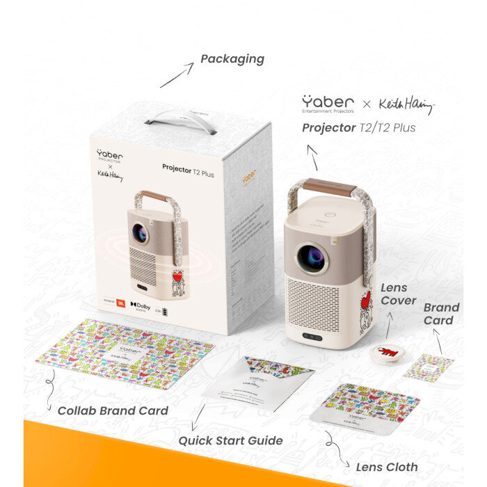 Проектор портативний YABER T2 Plus Keith Haring Special Edition (Yaber-T2-Plus-limited)