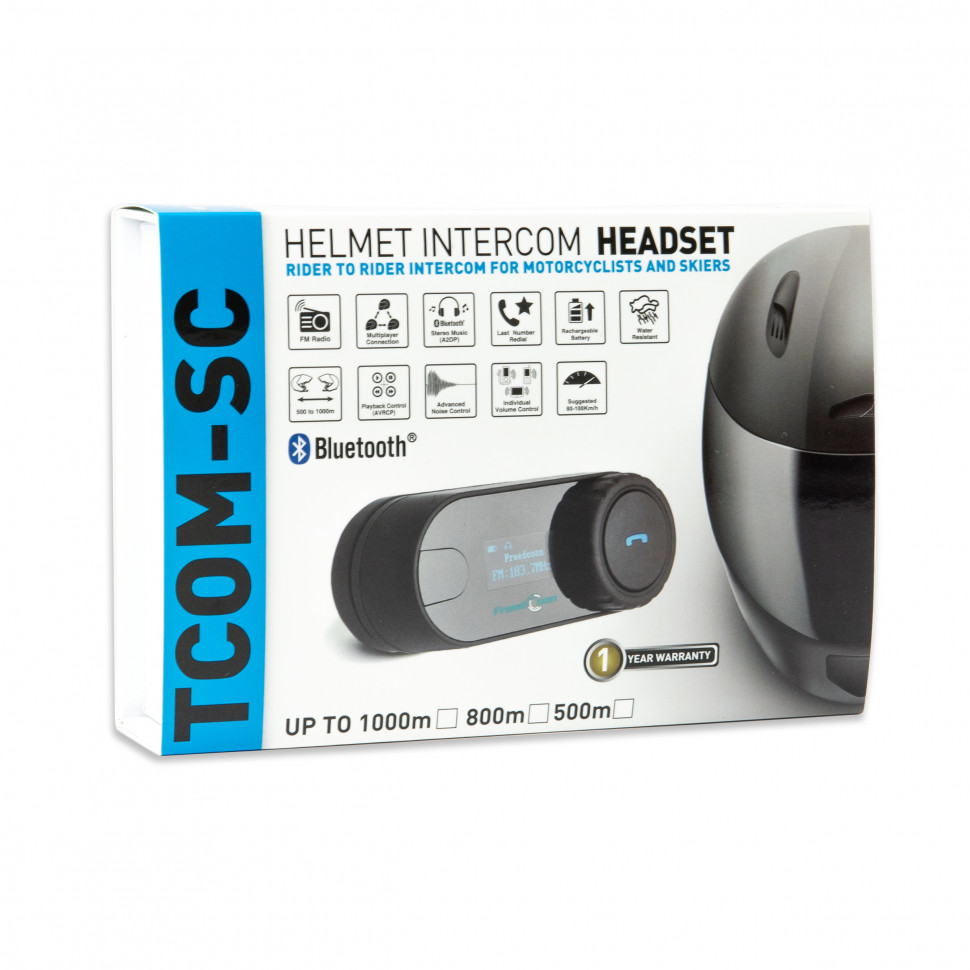 Мотогарнітура FreedConn T-COM-SC c FM радіо і LCD екраном Dual Pack