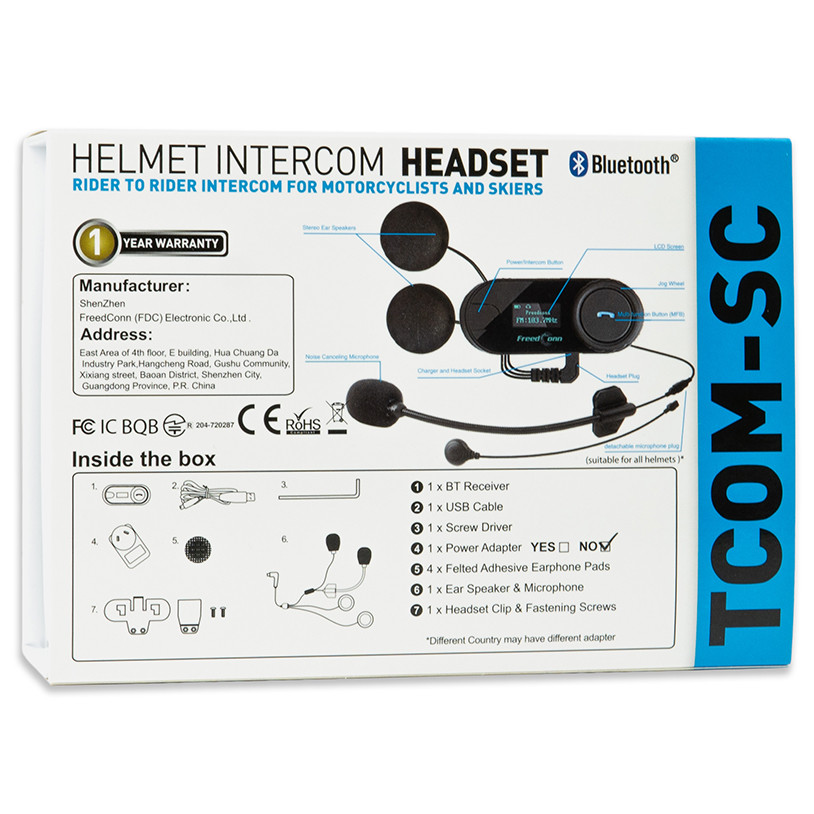 Мотогарнітура FreedConn T-COM-SC c FM радіо і LCD екраном Dual Pack