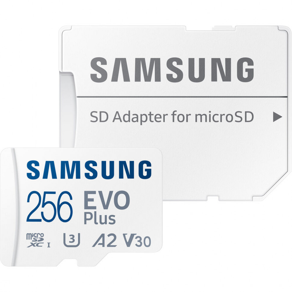 Карта памяти Samsung 256GB microSDXC Class 10 UHS-I U3 V30 A2 EVO Plus + SD Adapter (MB-MC256KA/RU)