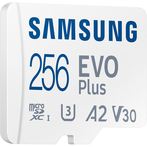 Карта памяти Samsung 256GB microSDXC Class 10 UHS-I U3 V30 A2 EVO Plus + SD Adapter (MB-MC256KA/RU)