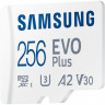 Карта памяти Samsung 256GB microSDXC Class 10 UHS-I U3 V30 A2 EVO Plus + SD Adapter (MB-MC256KA/RU)