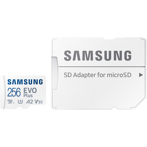 Карта памяти Samsung 256GB microSDXC Class 10 UHS-I U3 V30 A2 EVO Plus + SD Adapter (MB-MC256KA/RU)