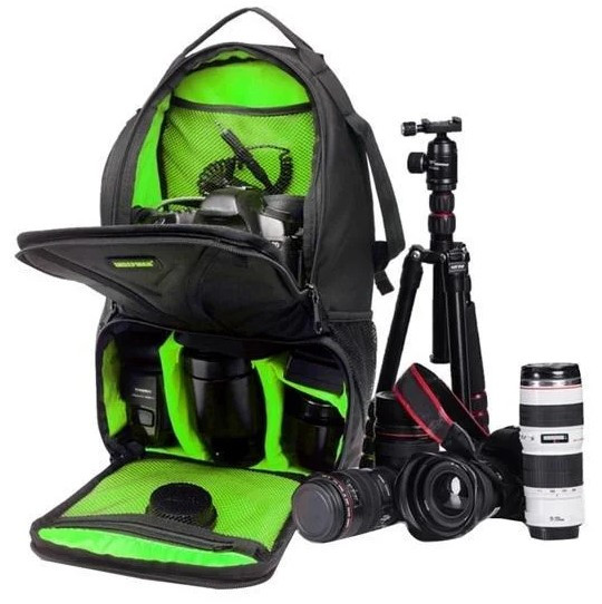 Рюкзак для фотоаппарата Indepman DCA-0781G Black/Green (58486)