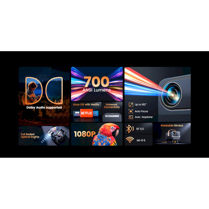 Проектор портативний YABER U12 FullHD (Yaber-U12)