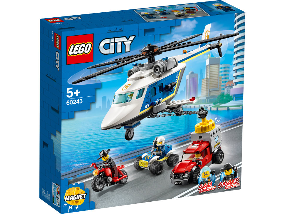 Конструктор Lego City: погоня на полицейском вертолёте (60243)