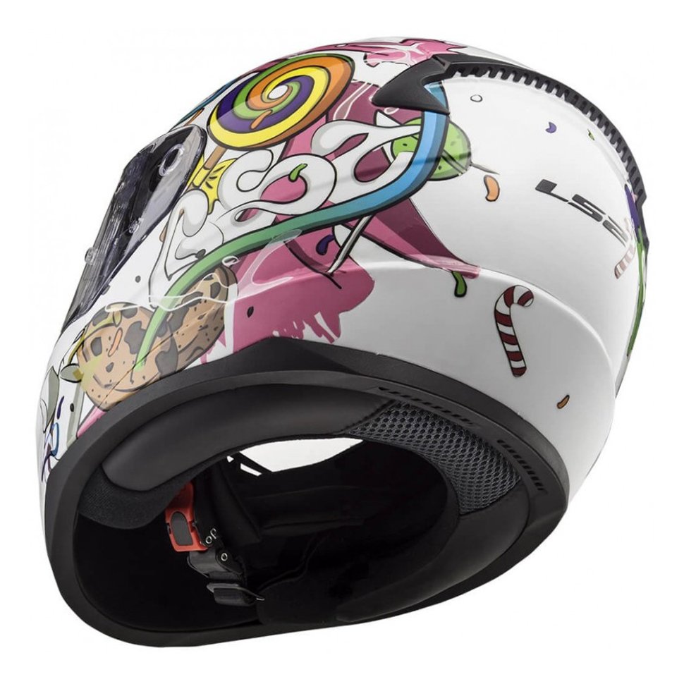 Детский мотошлем LS2 FF353 Rapid Mini Crazy Pop White/Pink