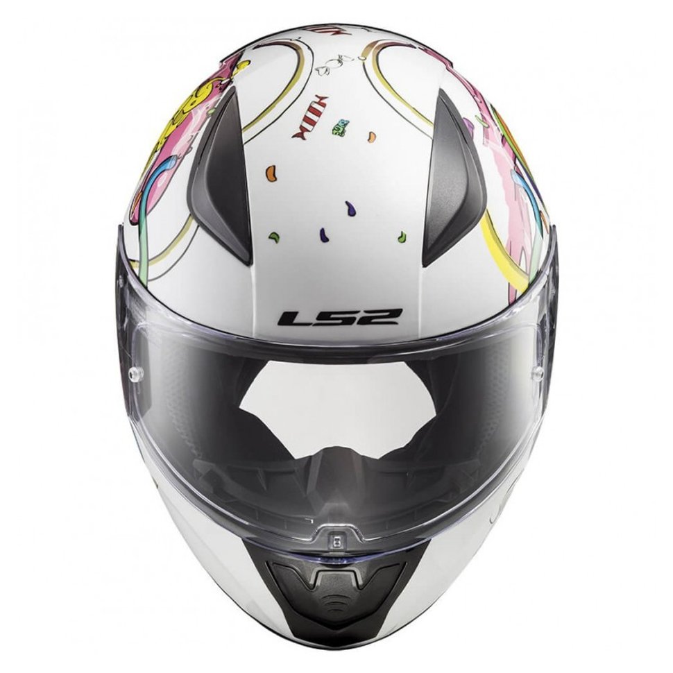 Детский мотошлем LS2 FF353 Rapid Mini Crazy Pop White/Pink