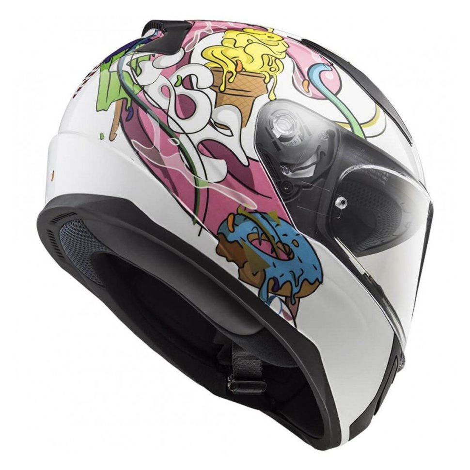 Детский мотошлем LS2 FF353 Rapid Mini Crazy Pop White/Pink