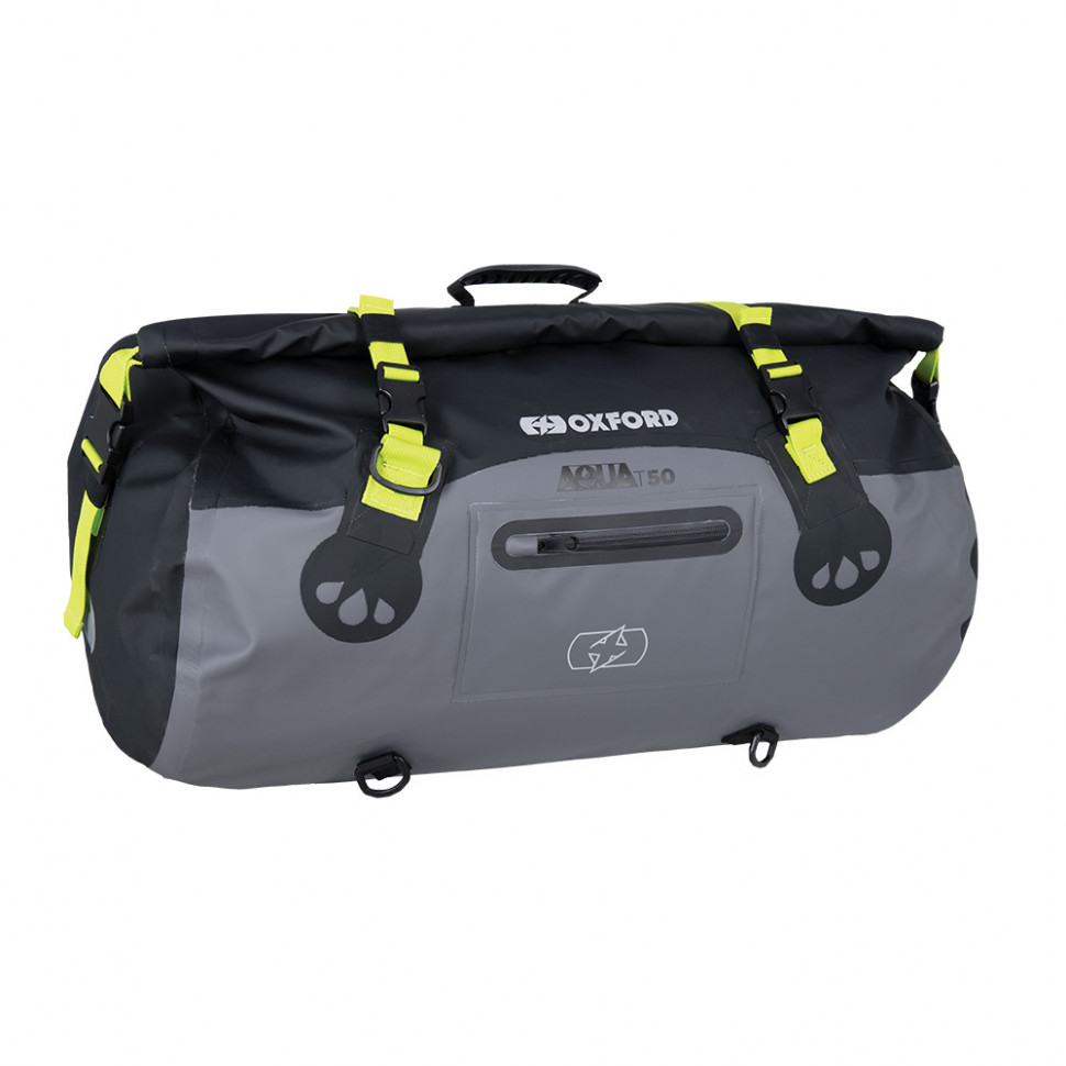 Мотосумка рулонная на хвост Oxford Aqua T-50 Roll Bag Black/Grey/Fluo (OL462)