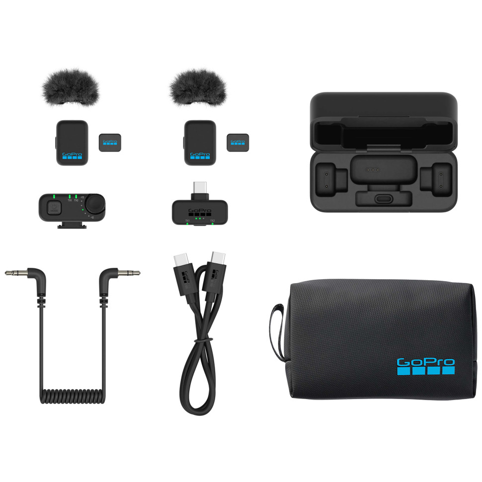 Радіосистема GoPro Wireless Mic, два мікрофони, зарядний чохол (AWMIC-010-EU)