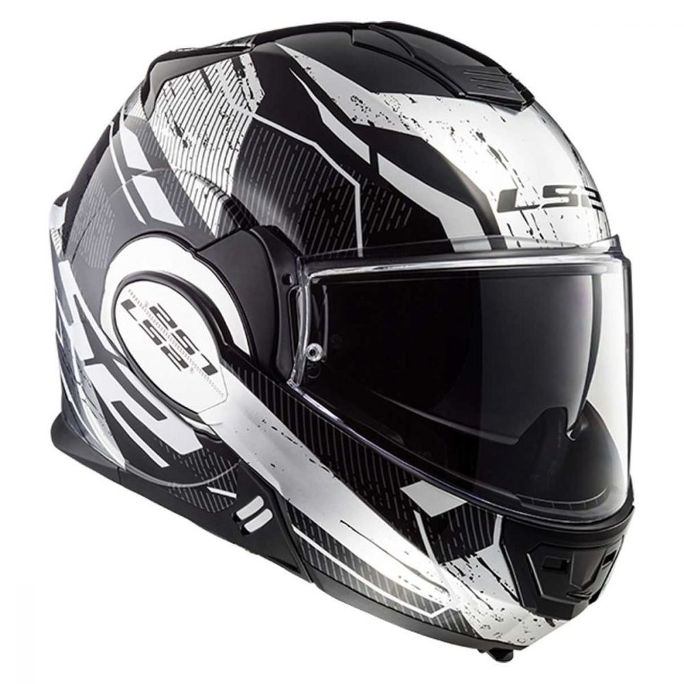 Мотошлем LS2 FF399 Valiant Roboto Black/White/Chrome