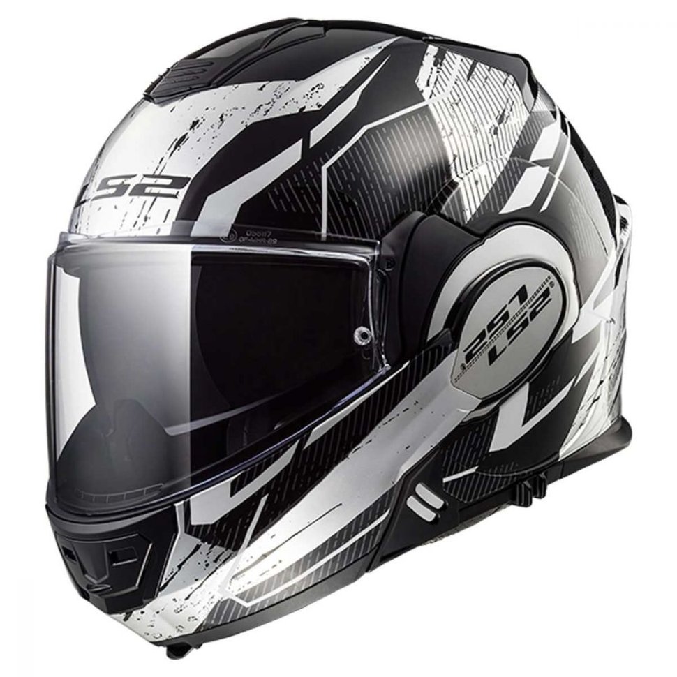 Мотошлем LS2 FF399 Valiant Roboto Black/White/Chrome