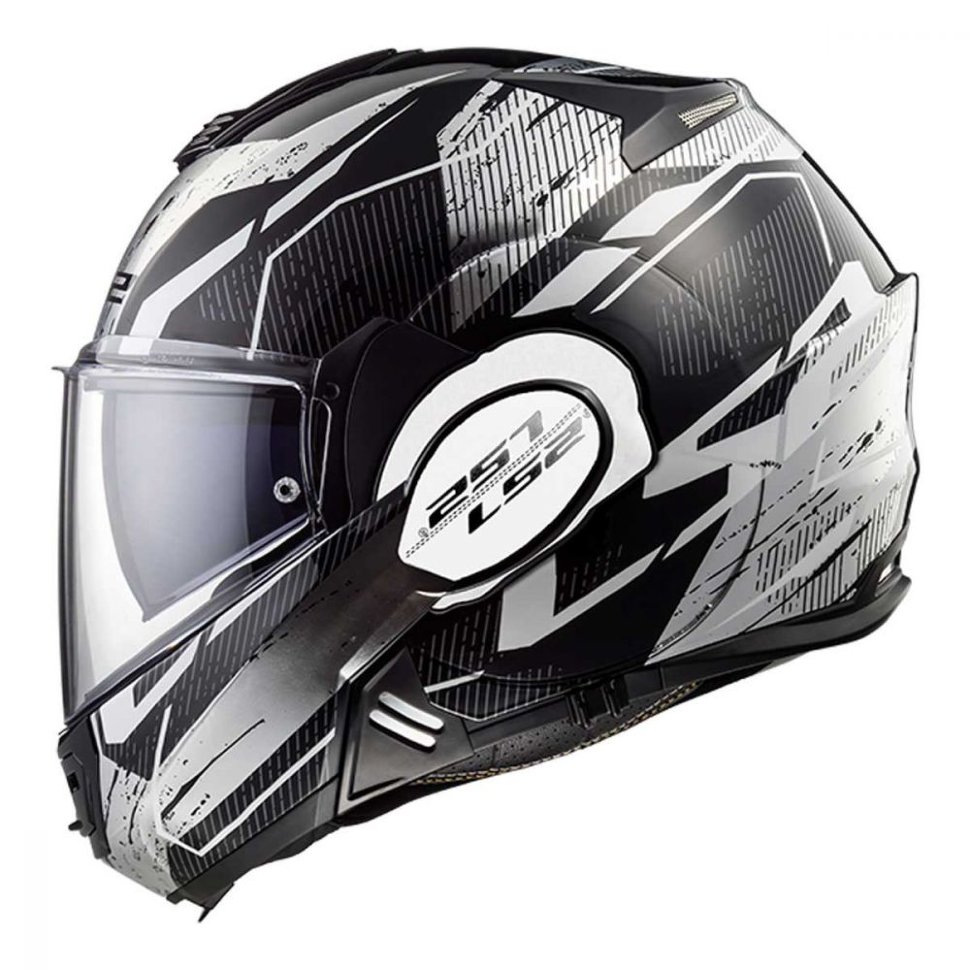 Мотошлем LS2 FF399 Valiant Roboto Black/White/Chrome