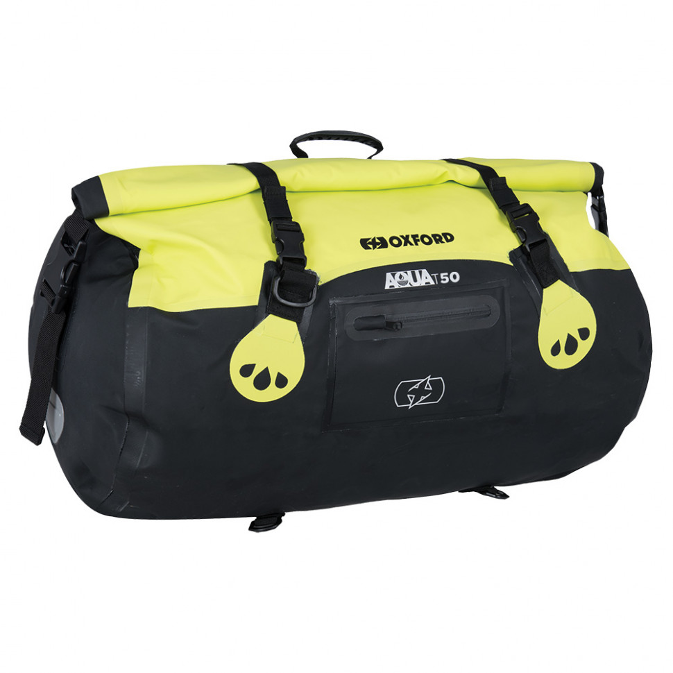 Мотосумка рулонная на хвост Oxford Aqua T-30 Roll Bag Black/ Fluo (OL472)