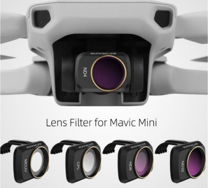 Набор фильтров Sunnylife ND4, ND8, ND16, ND32 для Dji Mavic Mini/Mini 2 (MM-FI9256)