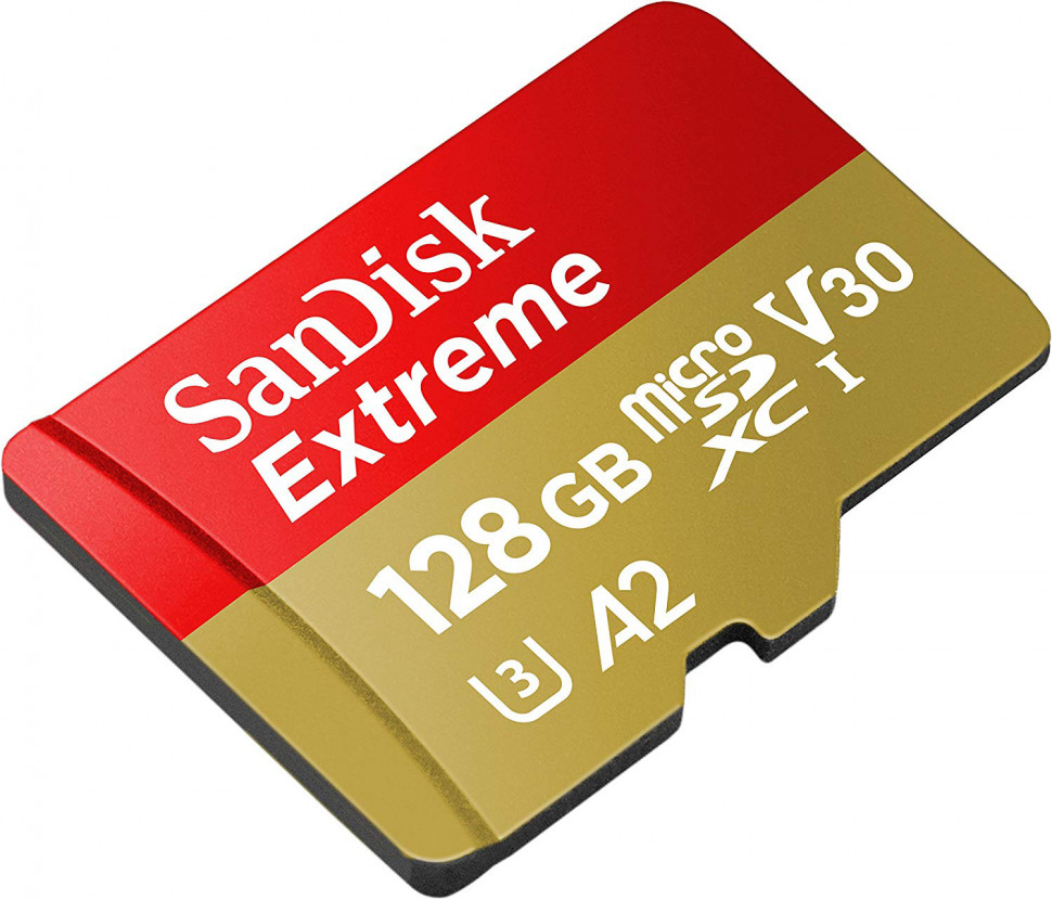 SanDisk microSDXC Extreme V30 128GB C10 UHS-I U3 + SD адаптер (SDSQXA1-128G-GN6AA)