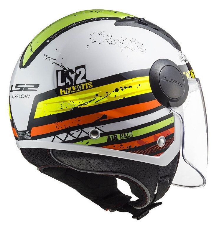 Мотошлем LS2 OF562 Airflow Ronnie Gloss White/Green