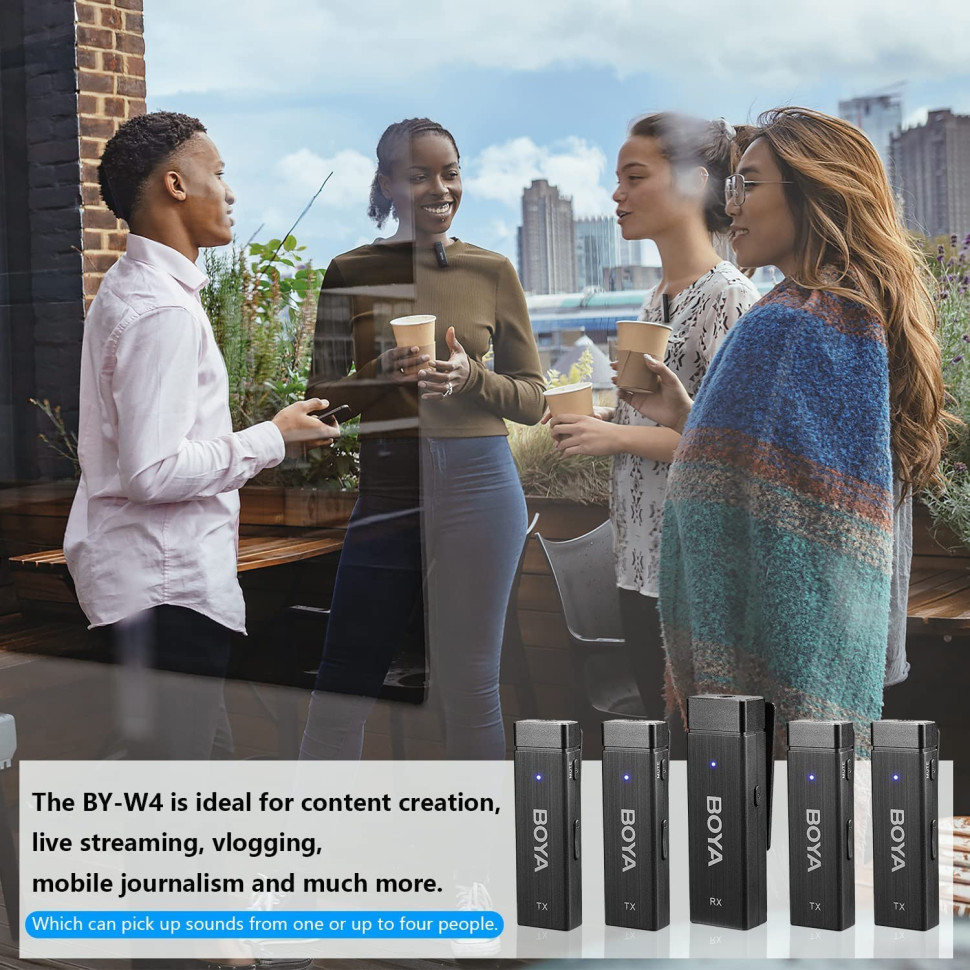 Беспроводная радиосистема Boya BY-W4 (4-канальная)