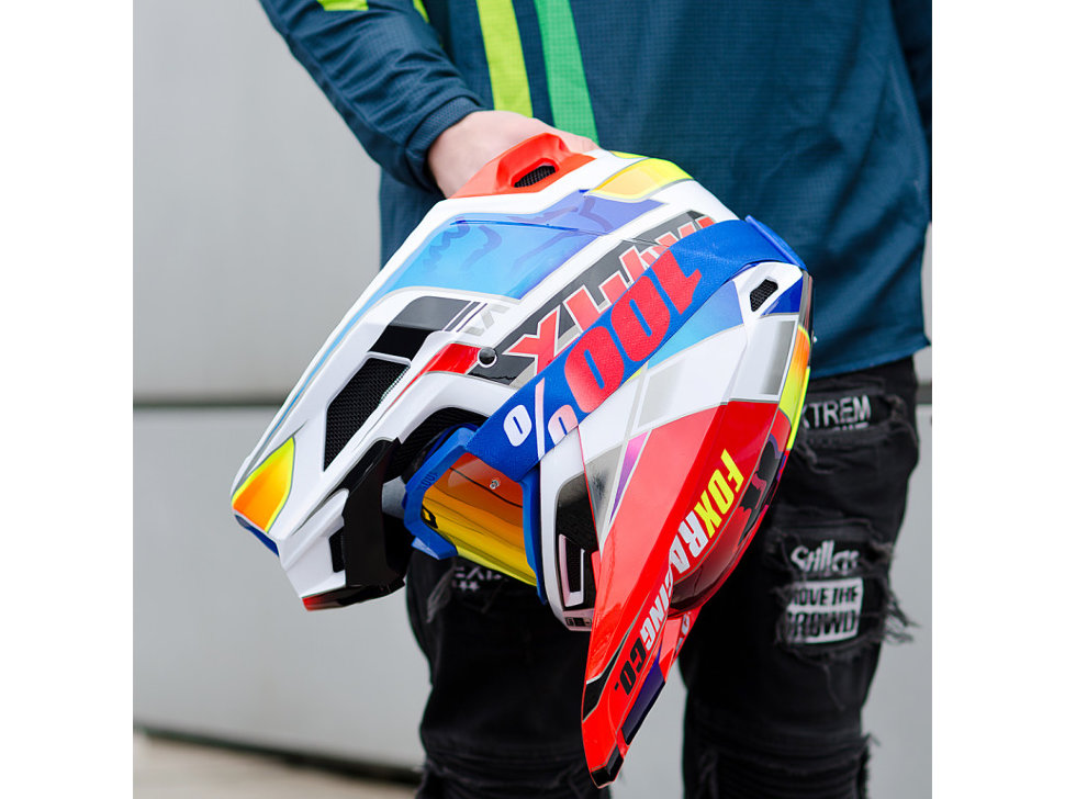 Мотошлем детский FOX YTH V1 Yorr Blue/Red