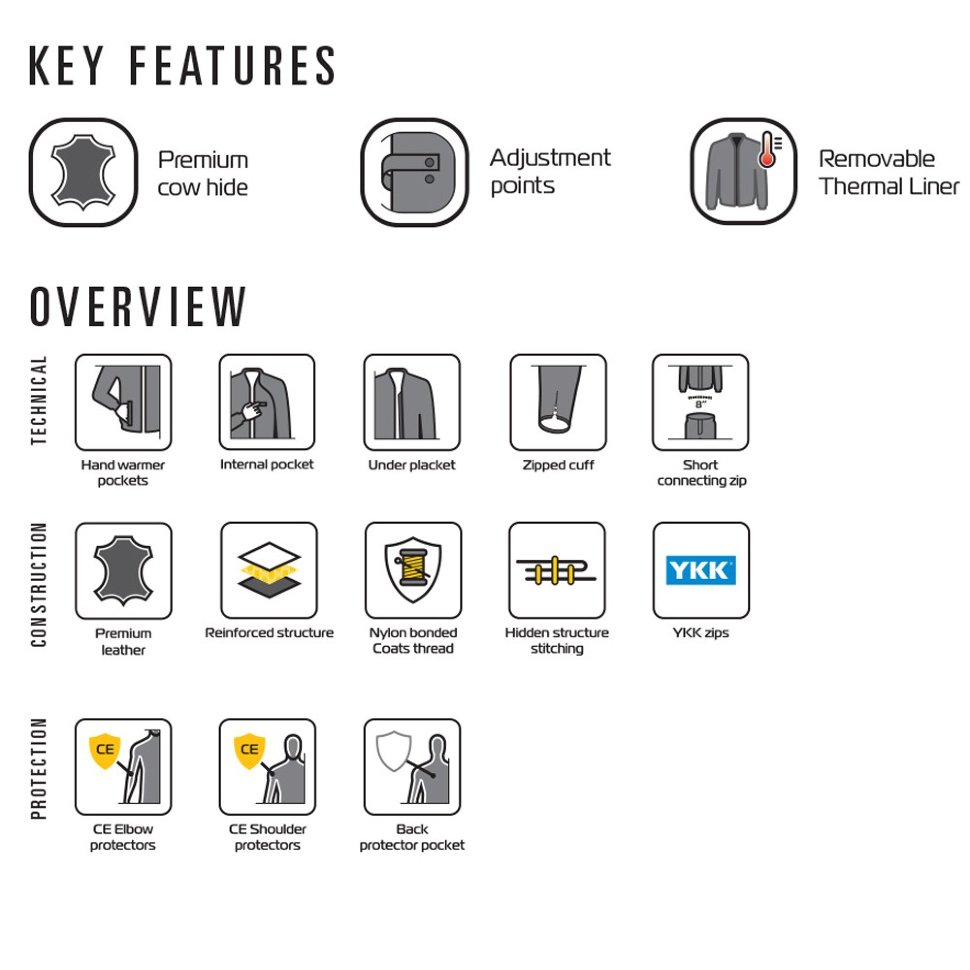 Мотокуртка мужская Oxford Hampton MS Leather Jacket Black