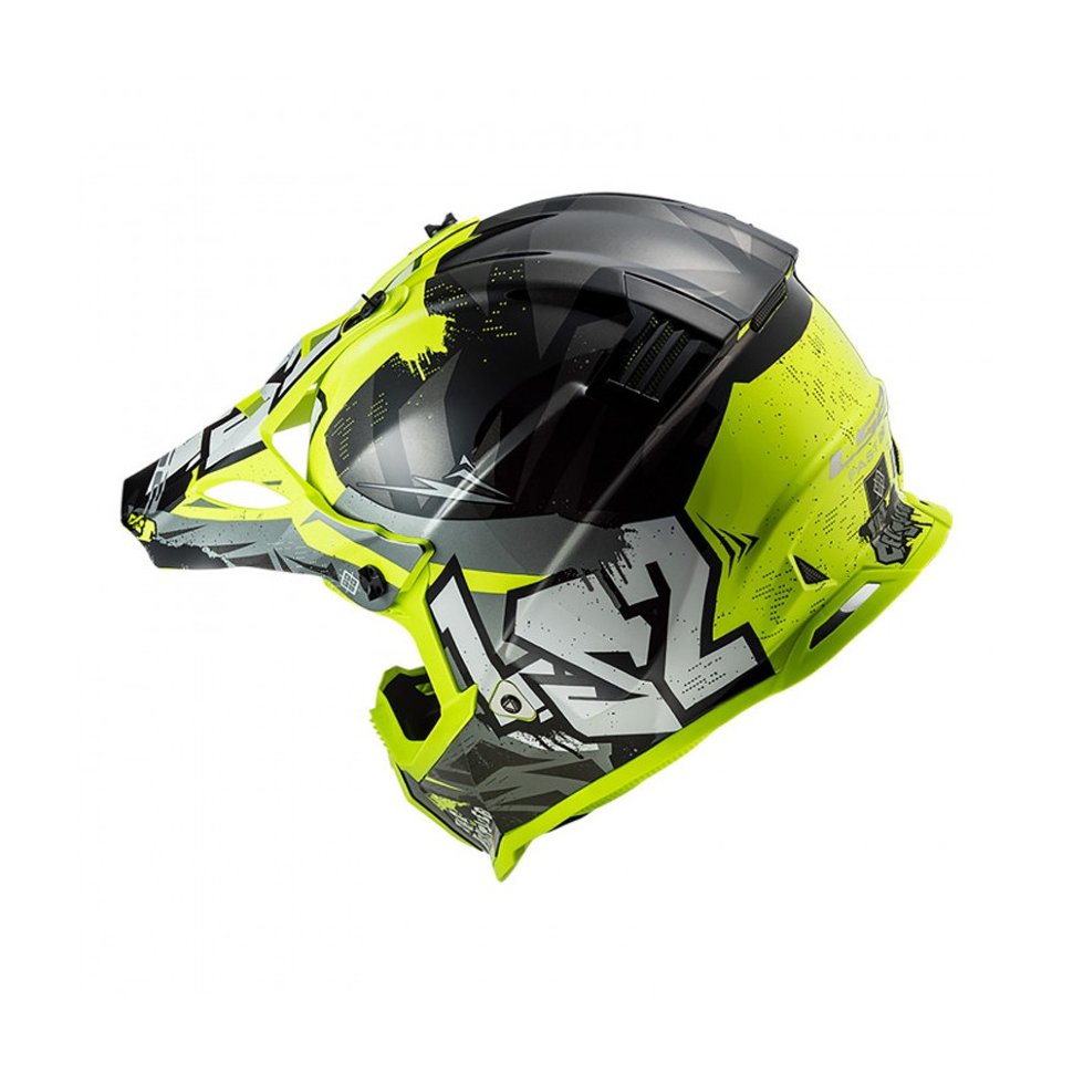 Детский мотошлем LS2 MX437 Fast Evo Mini Crusher Black H-V Yellow