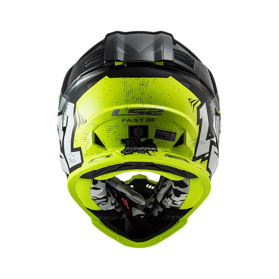 Детский мотошлем LS2 MX437 Fast Evo Mini Crusher Black H-V Yellow
