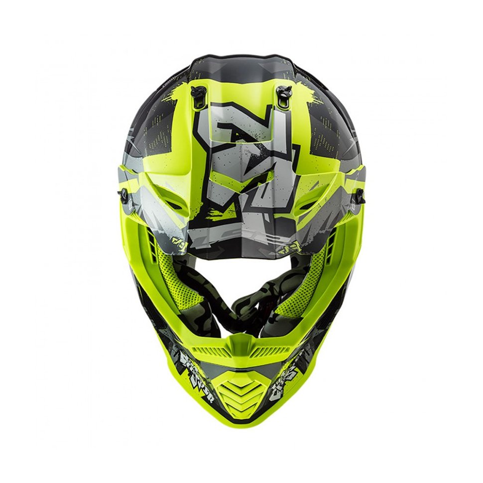 Детский мотошлем LS2 MX437 Fast Evo Mini Crusher Black H-V Yellow