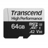 Transcend microSDXC 64GB Class C10 UHS-I U3 A2 + SD (TS64GUSD330S)
