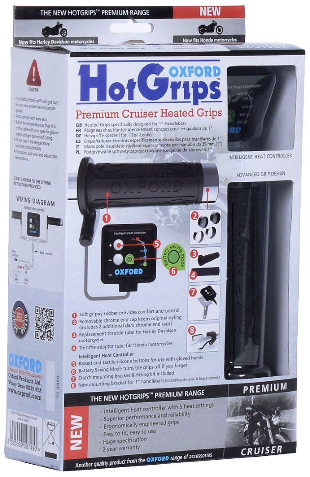 Ручка с подогревом Oxford Hotgrips Premium for Cruiser (EL800)