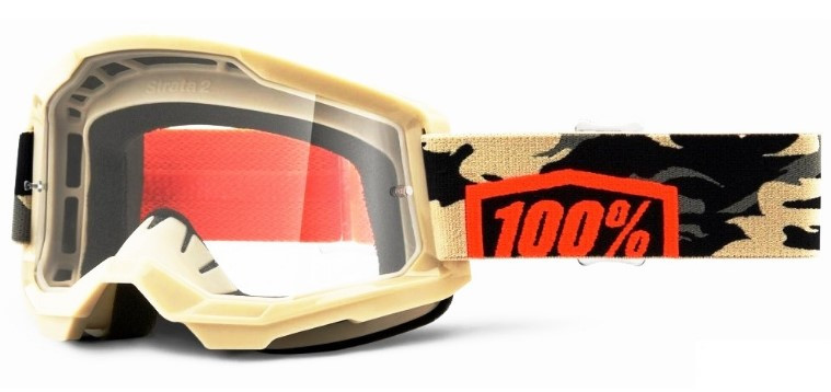 Мото окуляри 100% Strata Goggle II Kombat Clear Lens (50421-101-10)