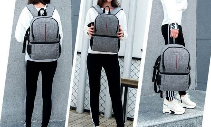 Рюкзак для фотоаппарата AccPro DAC-1721R Grey/Red (32732)