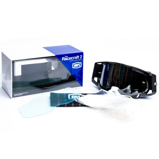 Мото очки 100% Racecraft 2 Goggle Black Mirror Lens Silver (50121-252-01)