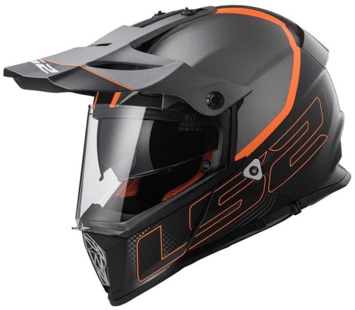 Мотошлем LS2 MX436 Pioneer Element Titanic /Black /Orange