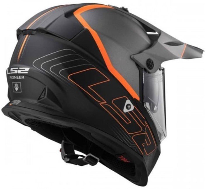Мотошлем LS2 MX436 Pioneer Element Titanic/Black/Orange