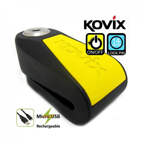 Мотозамок с сигнализацией Kovix KNL15 Black/Yellow (KNL15 K/Y)