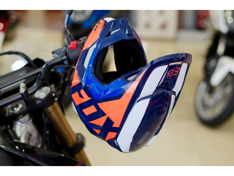 Мотошлем дитячий FOX Youth V1 Prix Helmet Orange /Blue