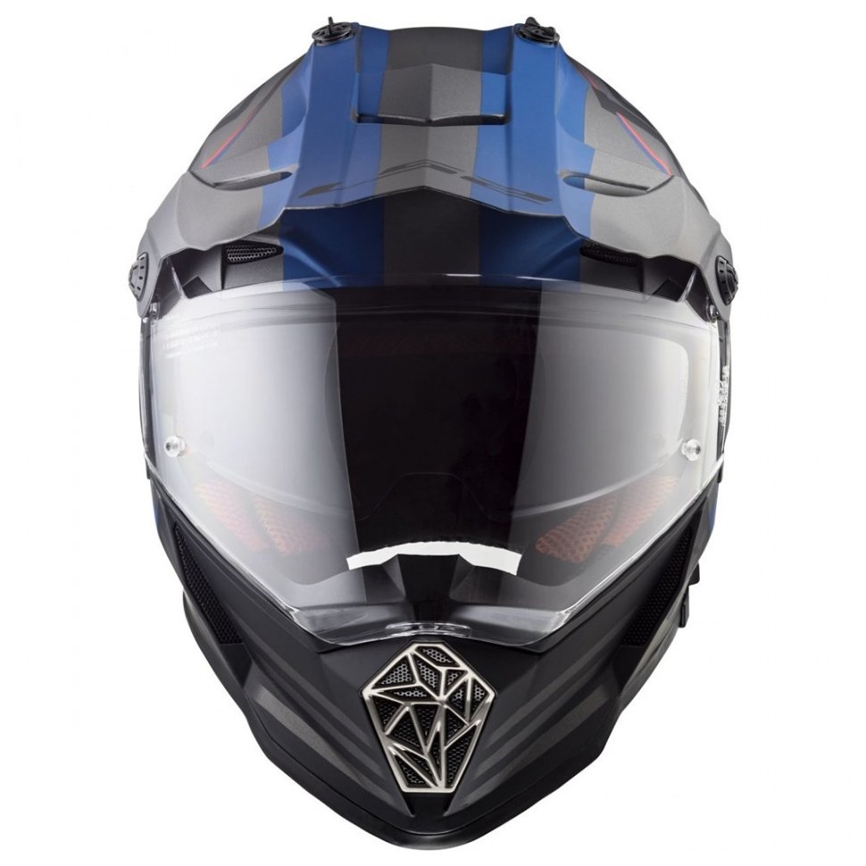 Мотошлем LS2 MX436 Pioneer Quarterback Matt Titanium/Blue
