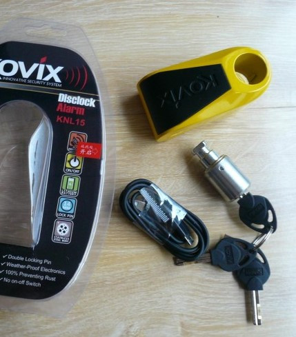 Мотозамок с сигнализацией Kovix KNL15 Yellow/Black (KNL15 Y/BK)