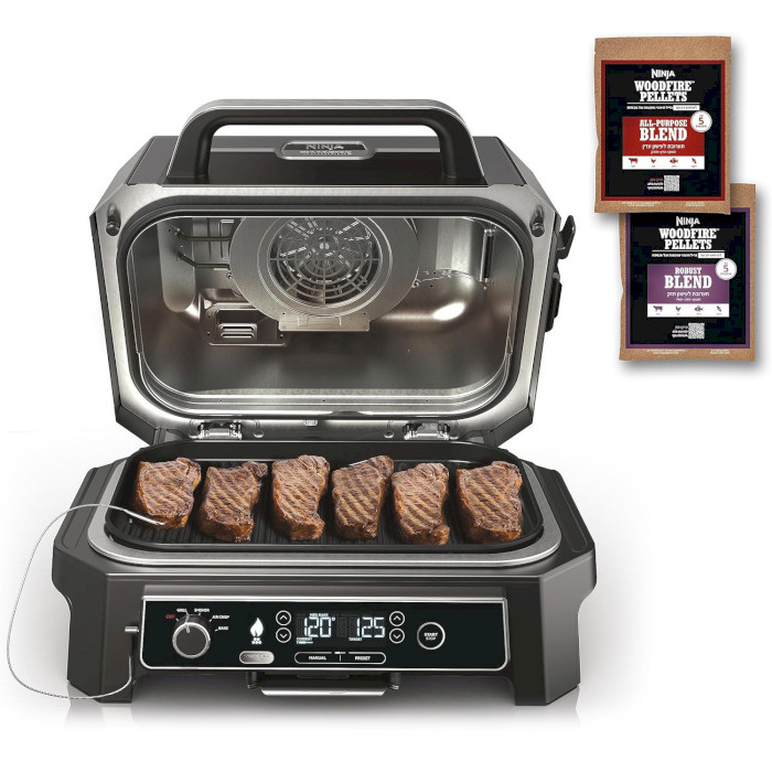 Електрогриль-барбекю та коптильня Ninja Woodfire Pro XL Electric BBQ Grill & Smoker (OG850EU)