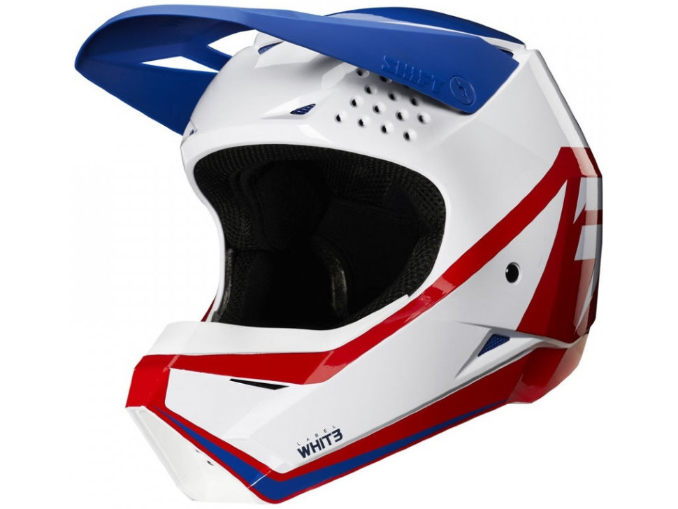 Мотошлем дитячий Shift Youth Whit3 Label Helmet White /Red /Blue