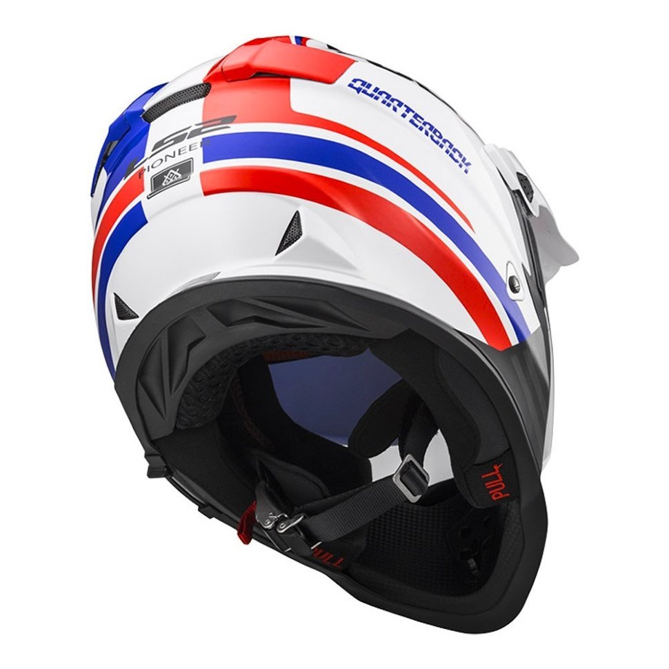 Мотошлем LS2 MX436 Pioneer Quarterback White/Red/Blue