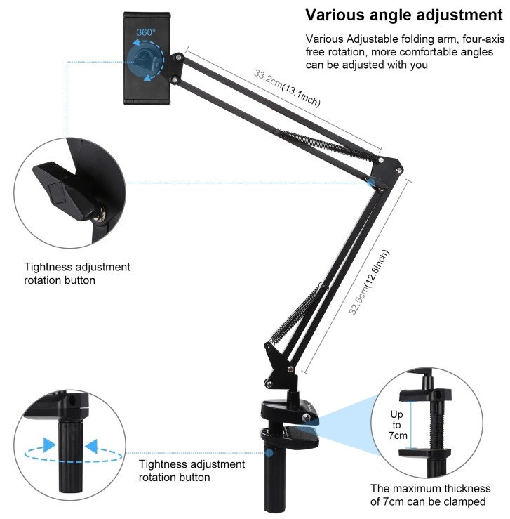 Тримач планшета зі струбциною Puluz PU535B