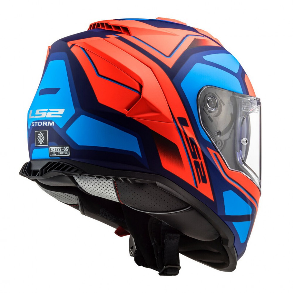 Мотошлем LS2 FF800 Storm Faster Fluo Orange Blue