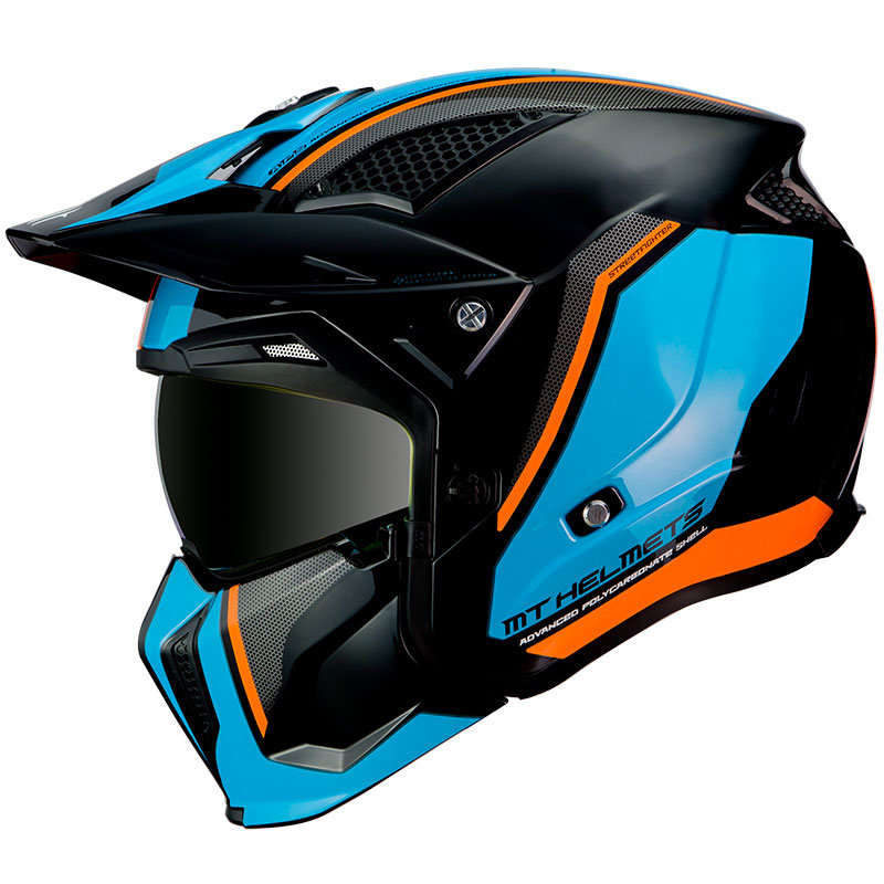 Мотошлем MT Helmets Streetfighter SV Twin Black/Blue/Orange