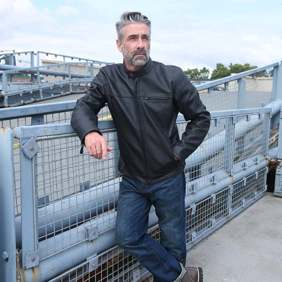 Мотокуртка чоловіча Oxford Walton MS Leather Jacket Black