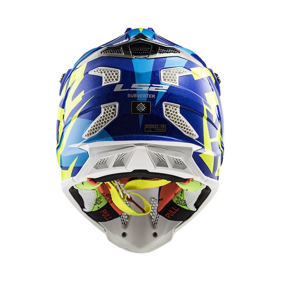 Мотошлем LS2 MX470 Subverter Nimble White/Blue/Yellow