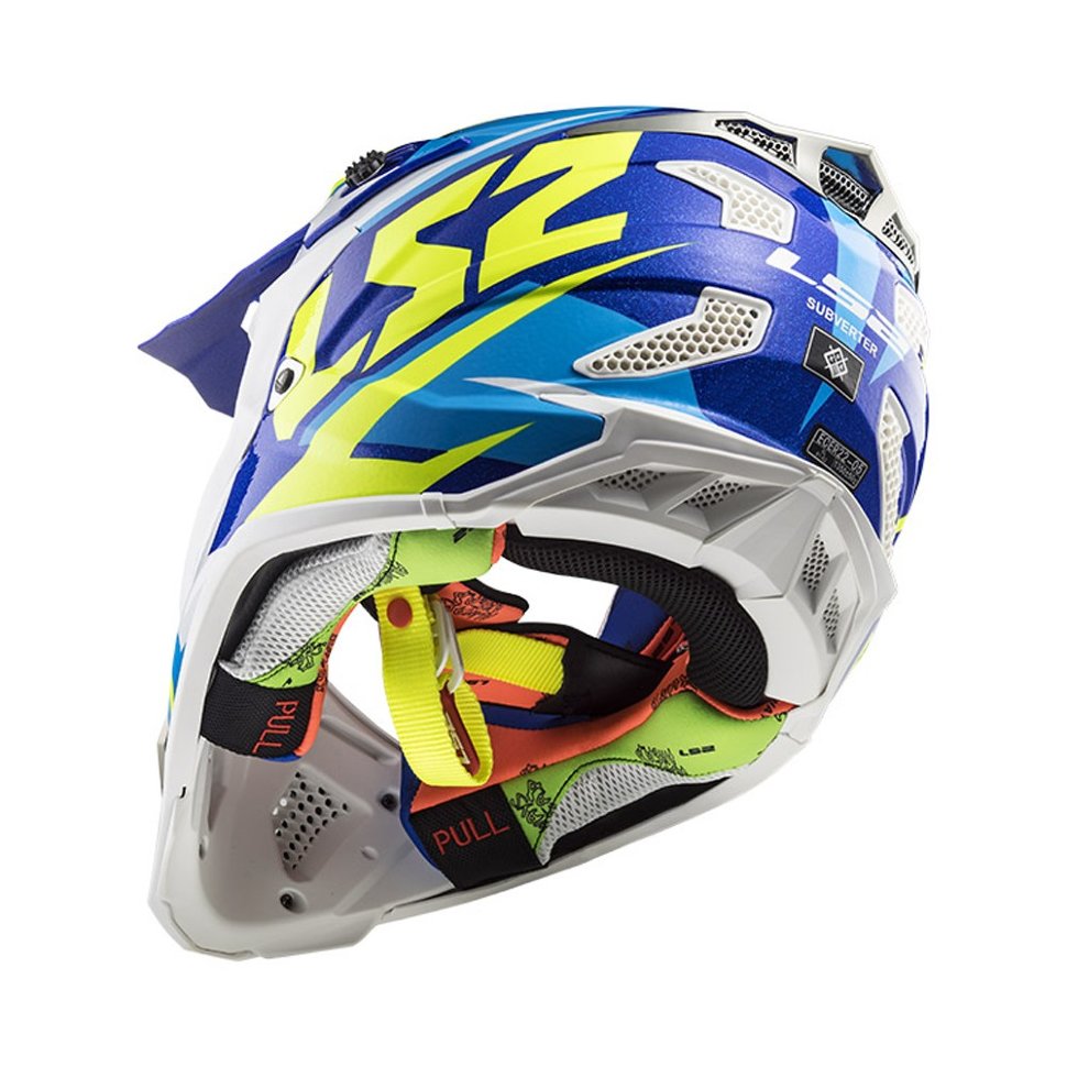 Мотошлем LS2 MX470 Subverter Nimble White/Blue/Yellow
