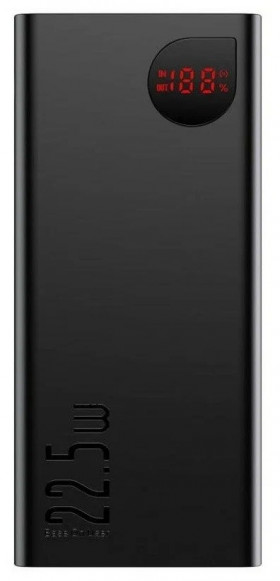 Универсальная мобильная батарея Baseus Adaman Metal 20000 mAh PD 22.5W USB-C 2 x USB-A QC 3.0 Lightning Black (PPAD000101)