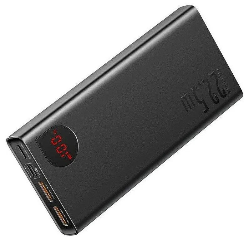 Універсальна мобільна батарея Baseus Adaman Metal 20000 mAh PD 22.5W USB-C 2 x USB-A QC 3.0 Lightning Black (PPAD000101)